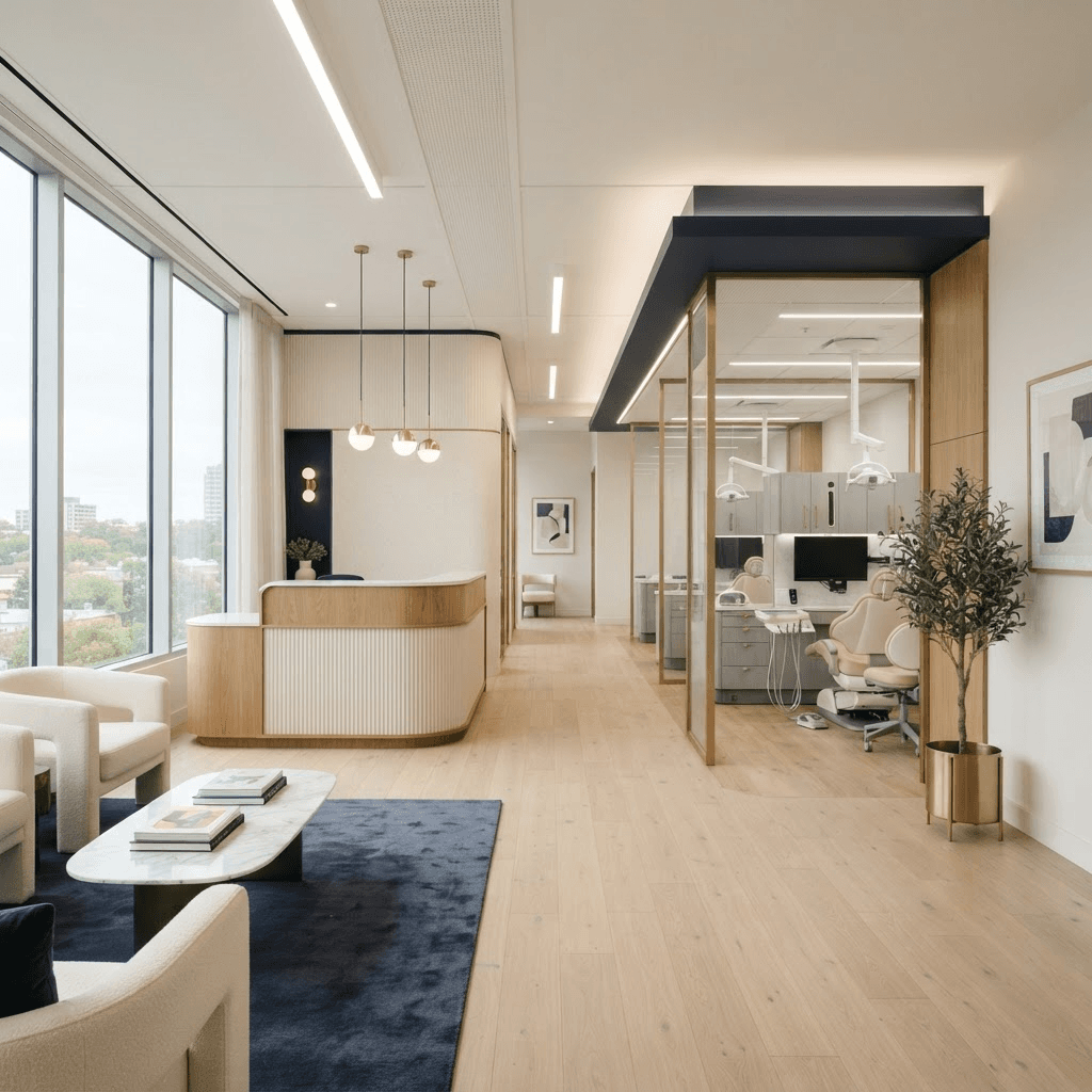 Reinventing Instead of Retiring — a newly renovated, modern upscale dental practice interior